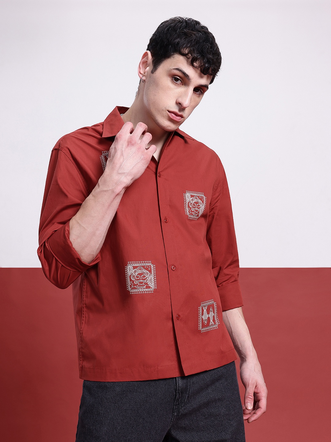 

Kook N Keech Indie Icon Printed Shirt, Maroon