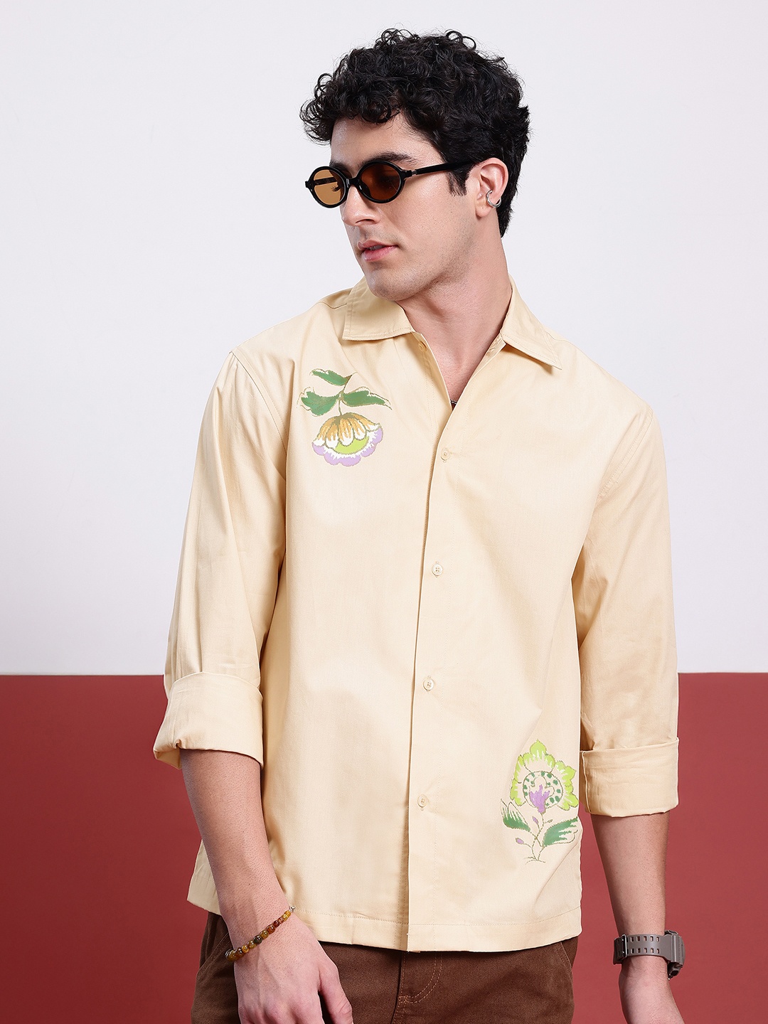 

Kook N Keech Artistic Imprints Printed Shirt, Beige