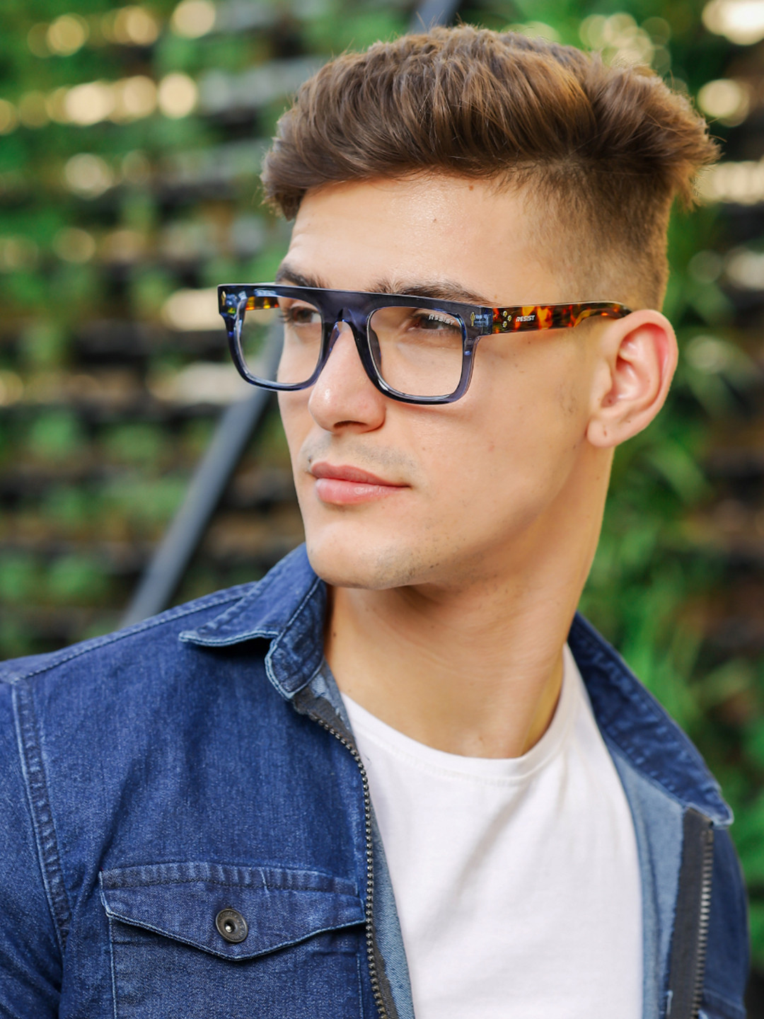 

RESIST EYEWEAR Unisex Square Sunglasses with UV Protected Lens AMBROSE BLUE TIGER CLEAR1, Transparent