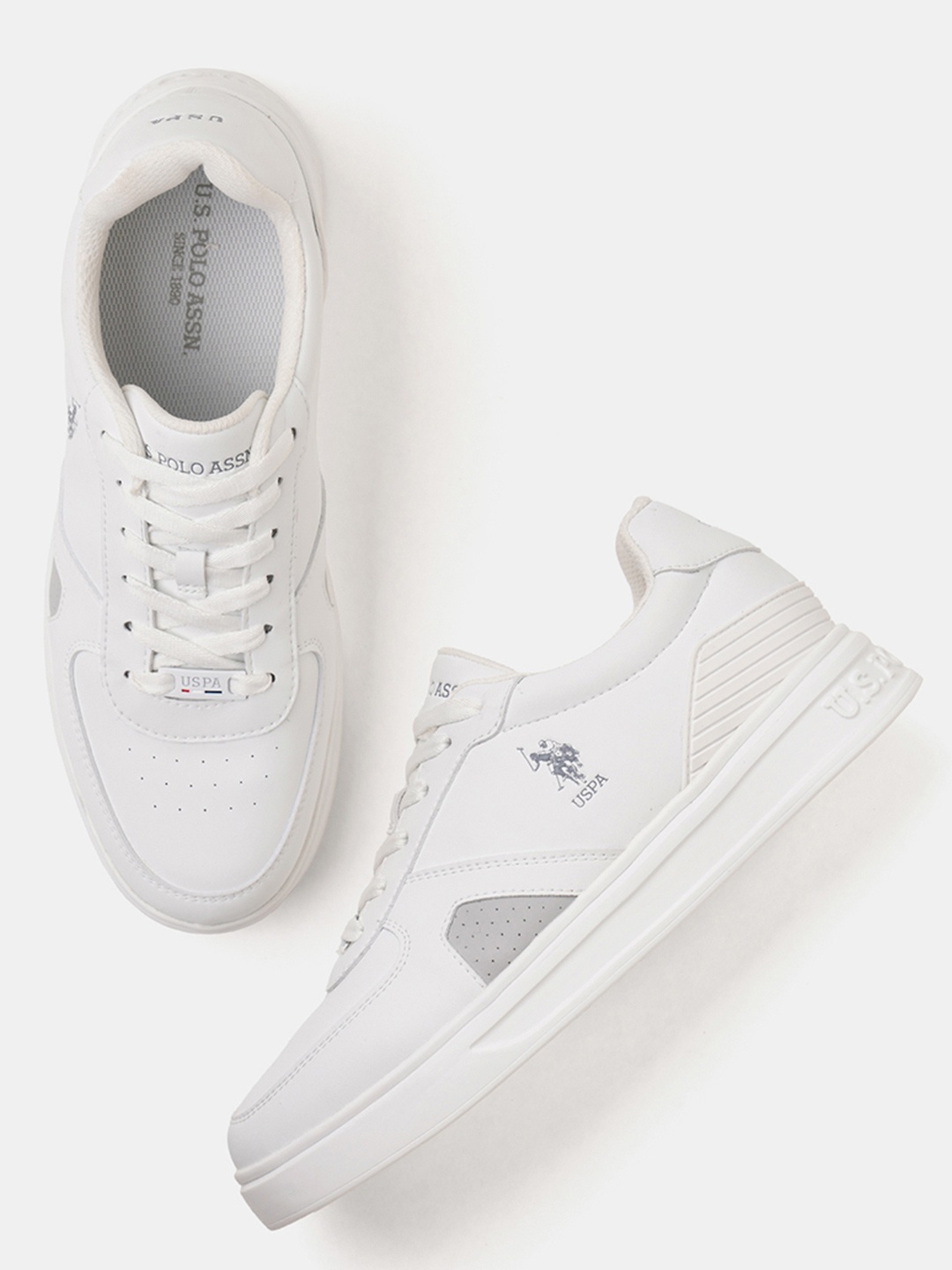 

U.S. Polo Assn. Men Lace-Ups PU Sneakers, White