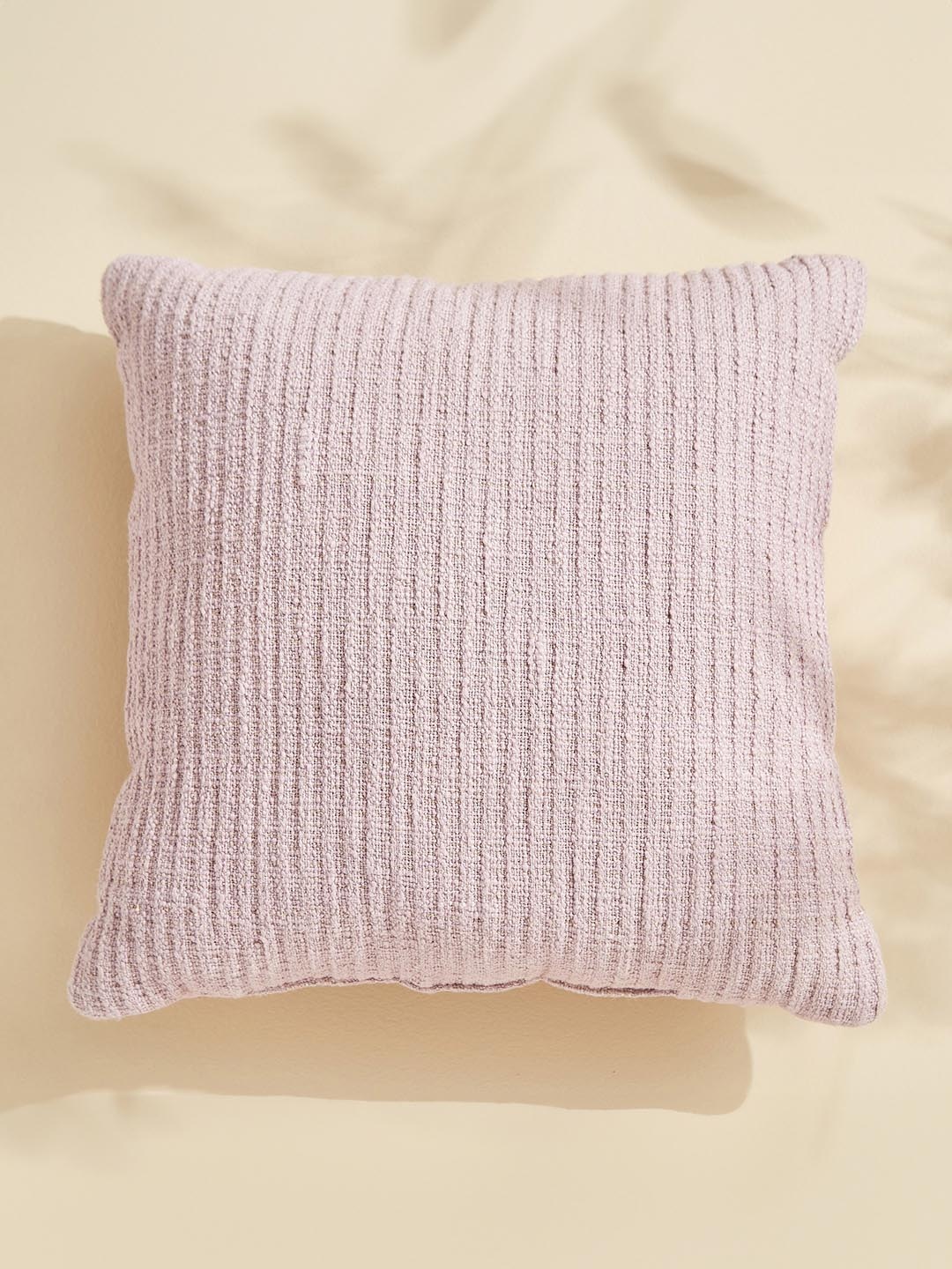 

Home Centre Nouvelle Pink Txtured Square Shaped Pre-Filled Cotton Cushion
