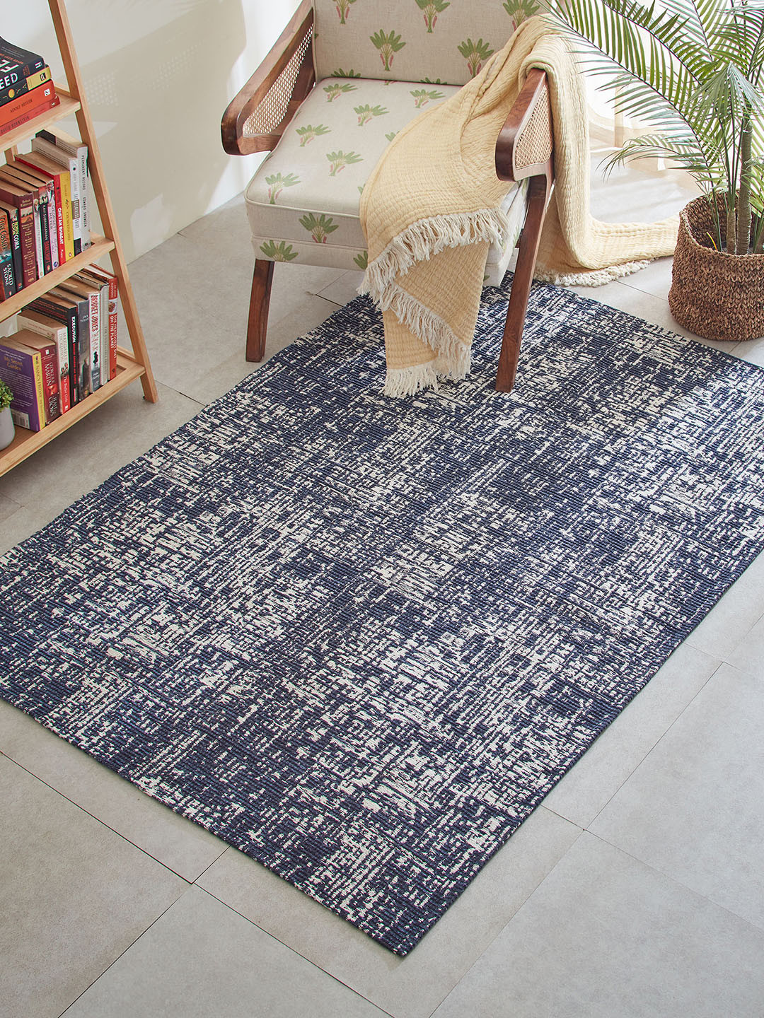 

Home Centre Exotica Farrago Blue Abstract Printed Rectangular Woven Carpet