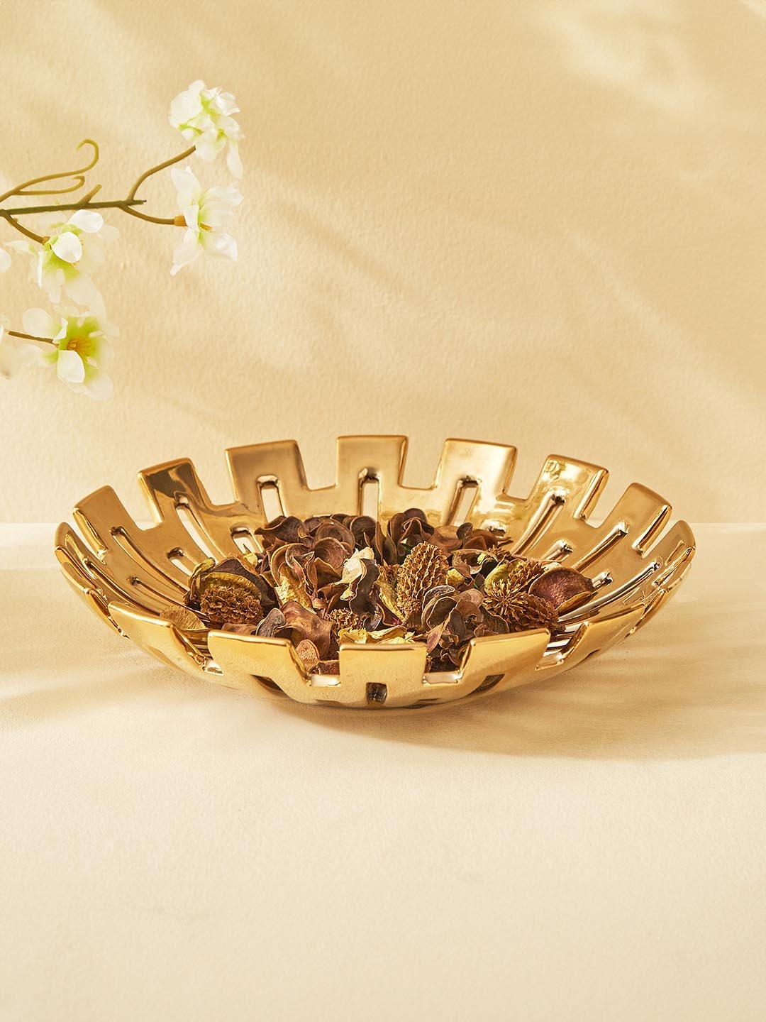 

Home Centre Stellar Celestial Stoneware 1 Pieces Food Platter, Gold