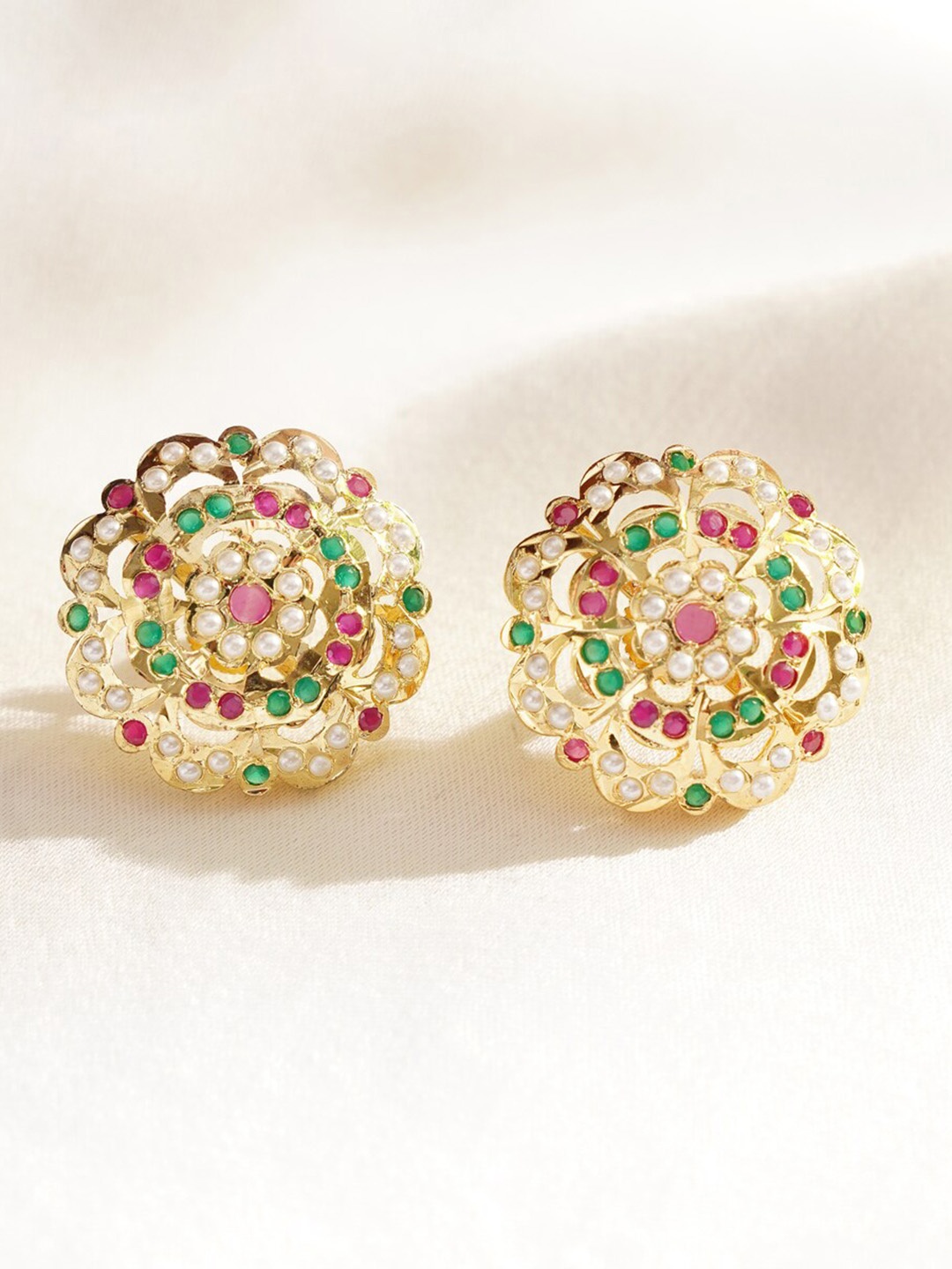 

JAYPORE Contemporary Studs Earrings, Gold