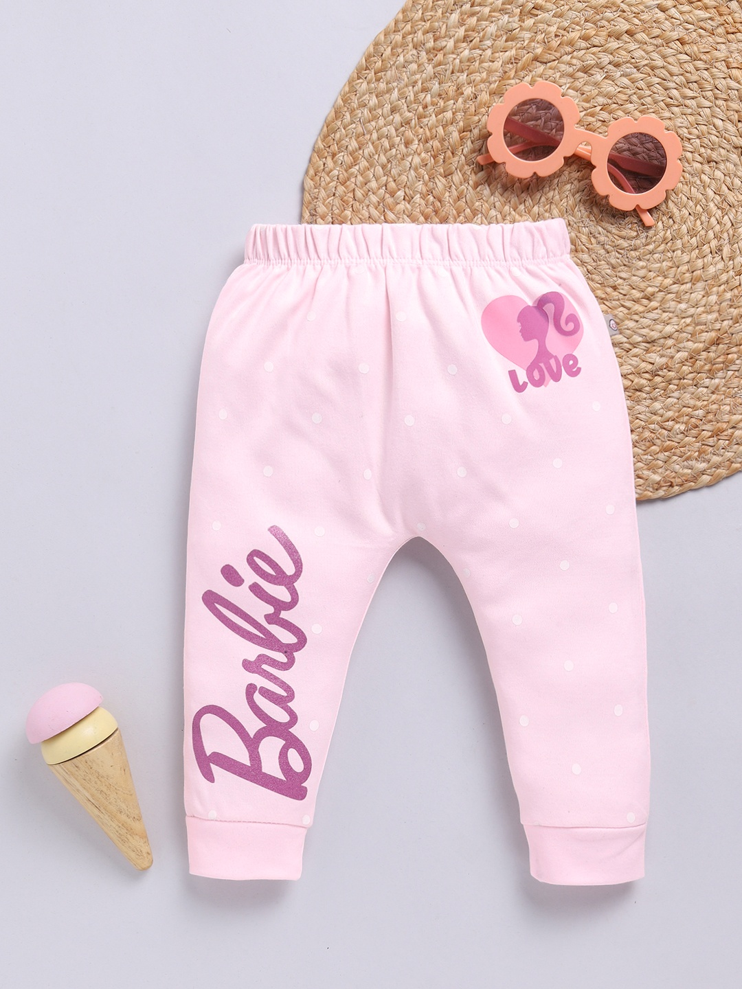 

YK X Tinyo Infant Girls Barbie Printed Pure Cotton Diaper Pants, Pink