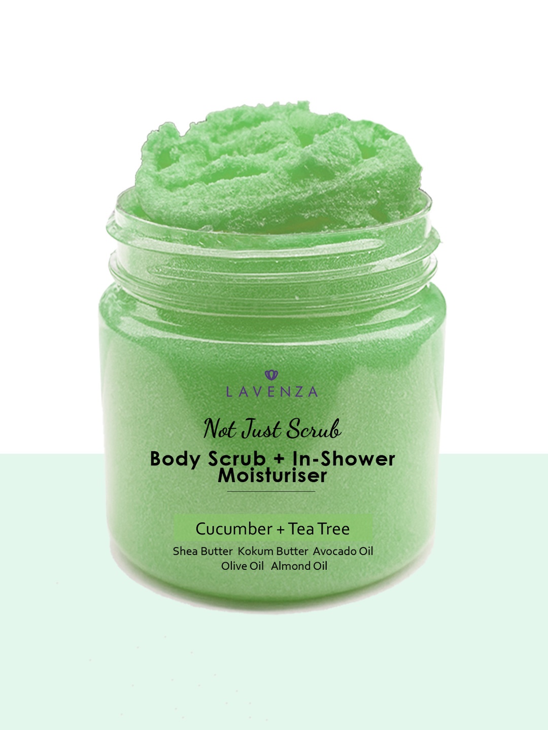 

LAVENZA Cucumber & Tea Tree Whipped Sugar Body Scrub with Shea Butter - 200 g, Green
