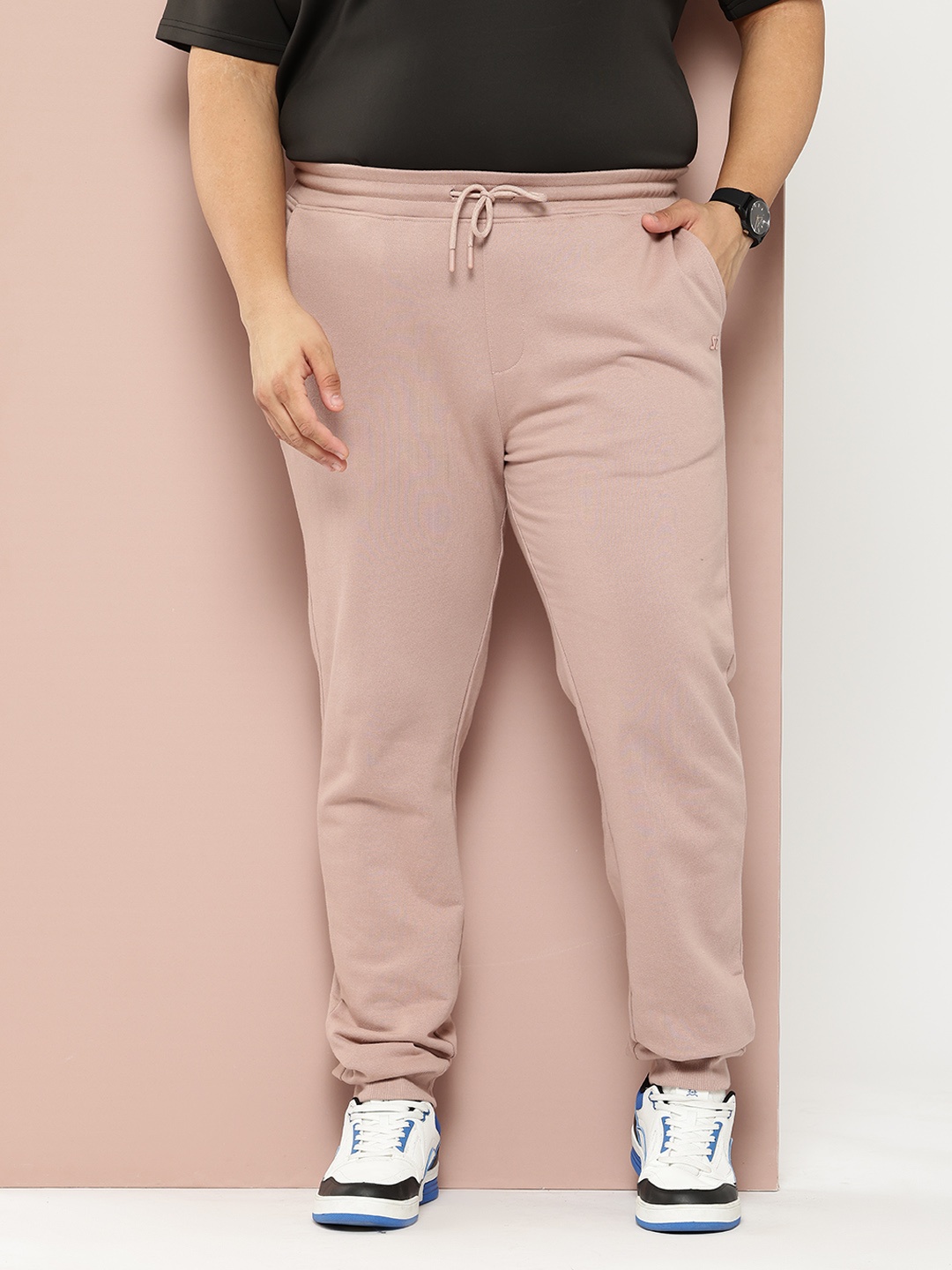 

Sztori Men Plus Size Jogger Style Track Pants, Pink