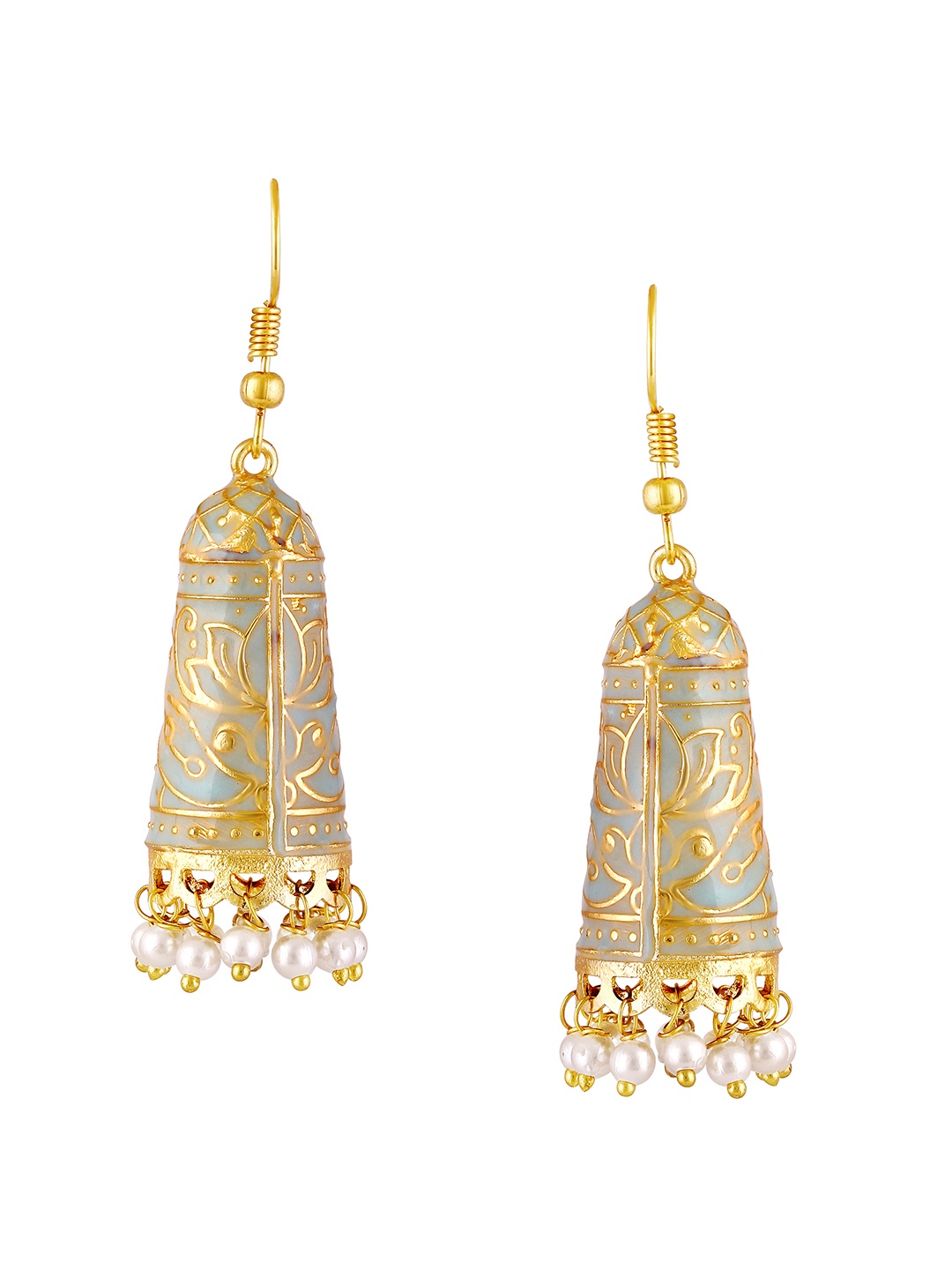 

BDIVA 18K Gold Plated Beaded Contemporary Drop Earrings
