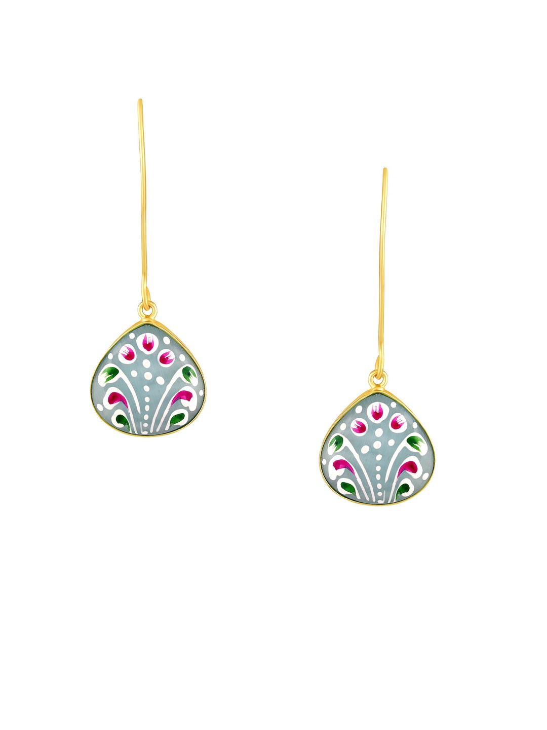 

BDIVA 18 k Gold-Plated Classic Enamelled Drop Earrings