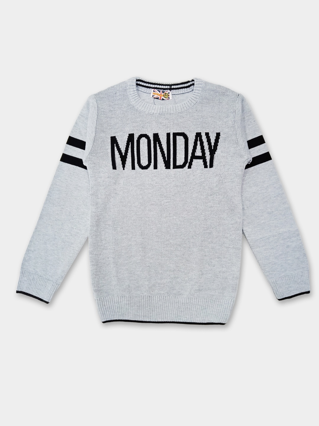 

Here&Now X Game Begins Boys Acrylic Typography Printed Pullover, Grey