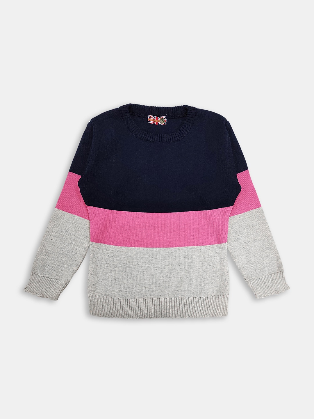 

Here&Now X Game Begins Girls Colourblocked Pullover, Navy blue