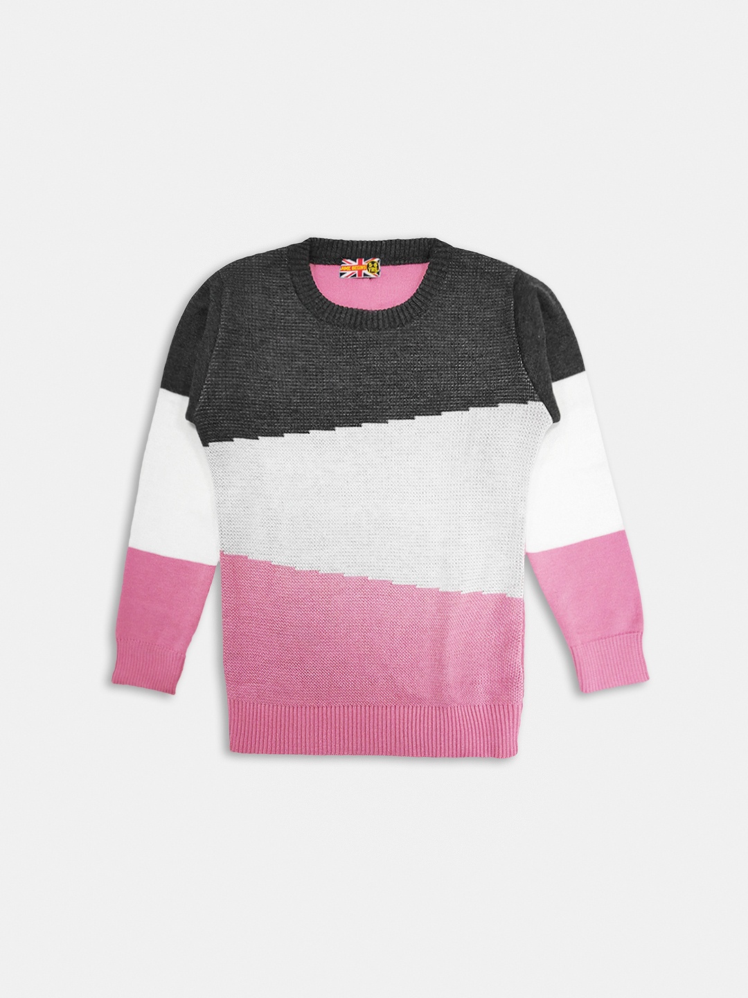 

Here&Now X Game Begins Girls Colourblocked Pullover, Charcoal