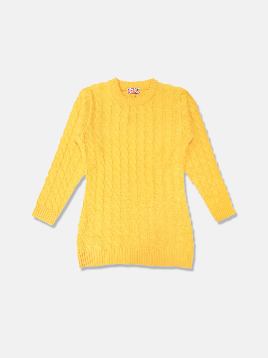 

Here&Now X Game Begins Girls Cable Knit Longline Pullover, Yellow
