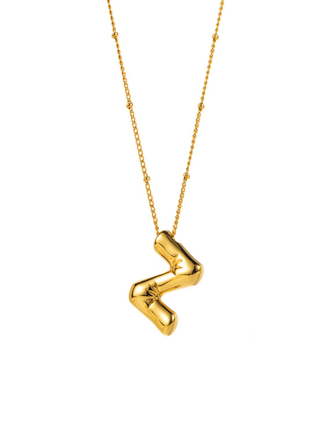 

AQUASTREET Stainless Steel 18K Gold-Plated Balloon Z Pendant With Chain