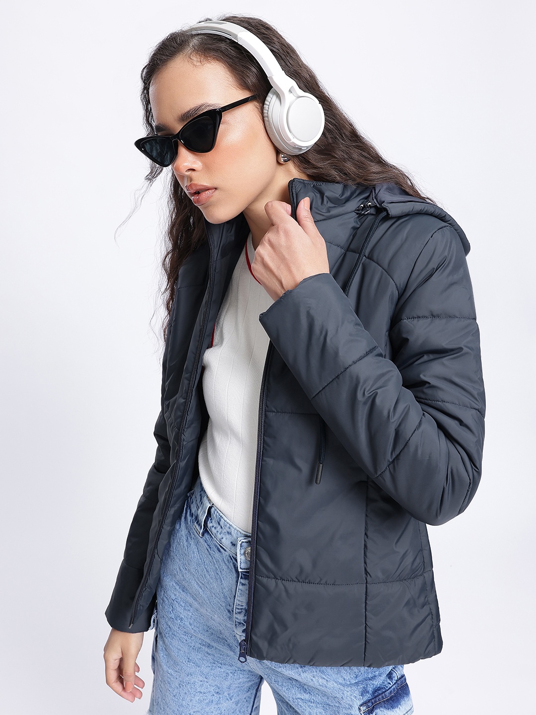 

DressBerry Elevated Essentials Hooded Padded Jacket, Navy blue
