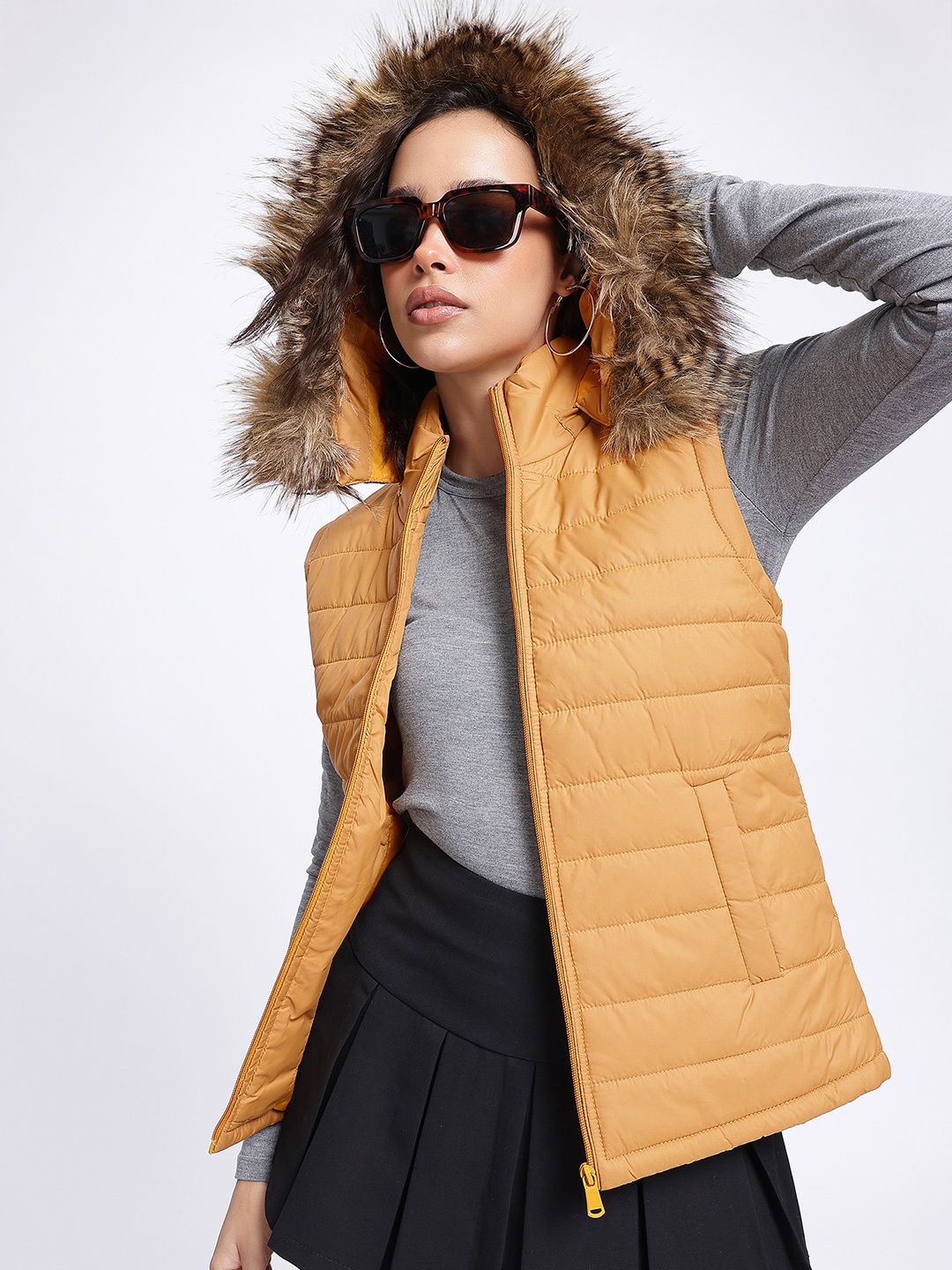 

DressBerry Pristine Parka Gilet Jacket, Khaki