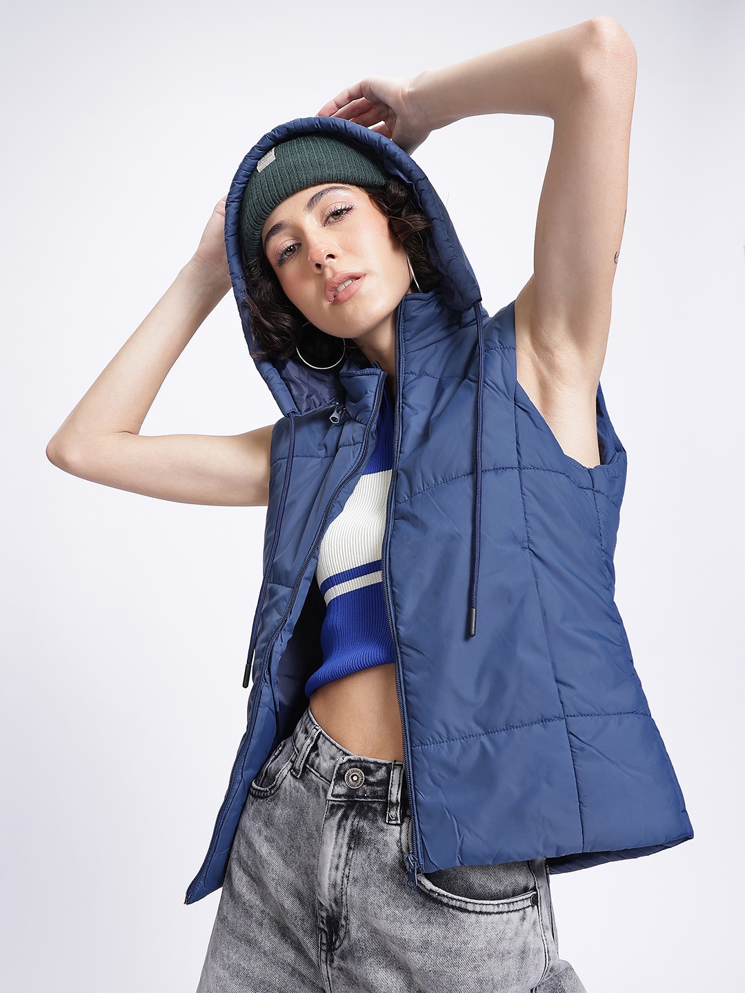 

DressBerry Feminine Fit Padded Gilet Jacket, Blue