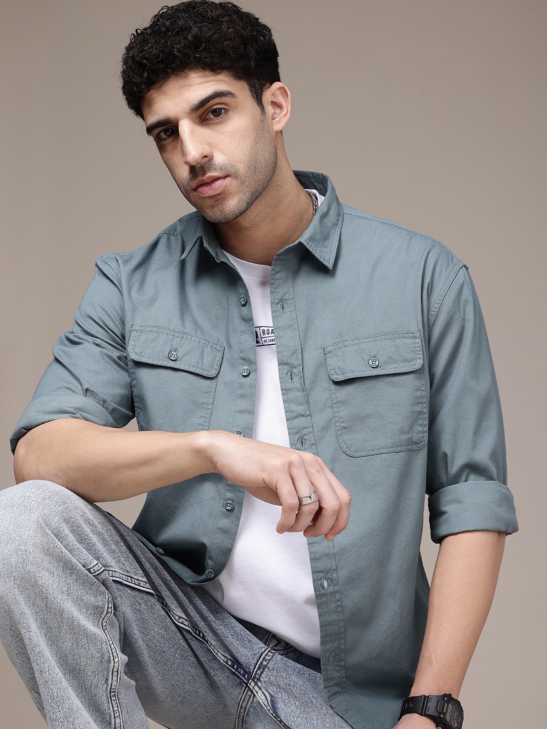 

Roadster Men Relaxed Fit Casual Shirt, Blue