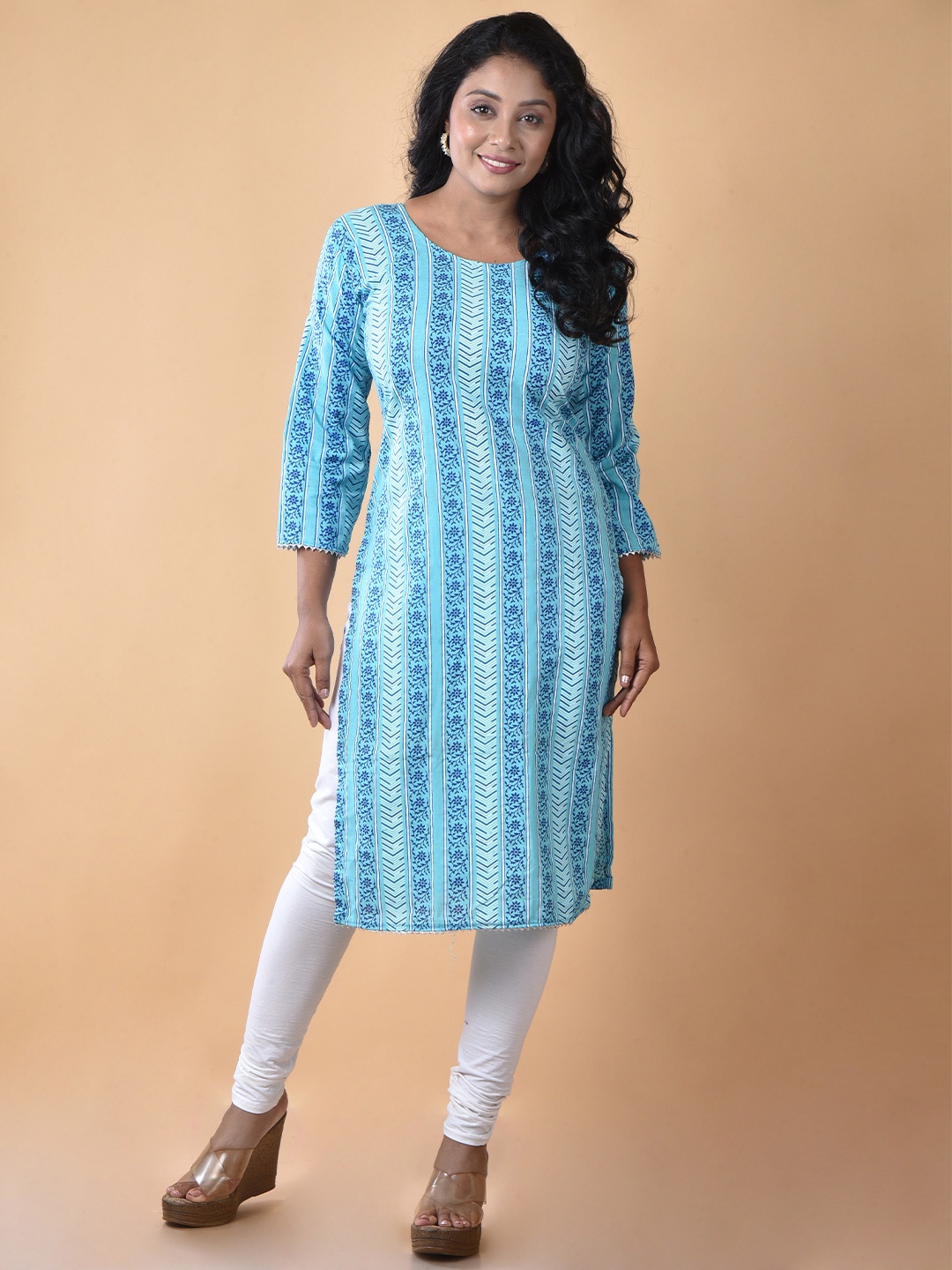 

Rehan Geometric Printed Pure Cotton Kurta, Blue