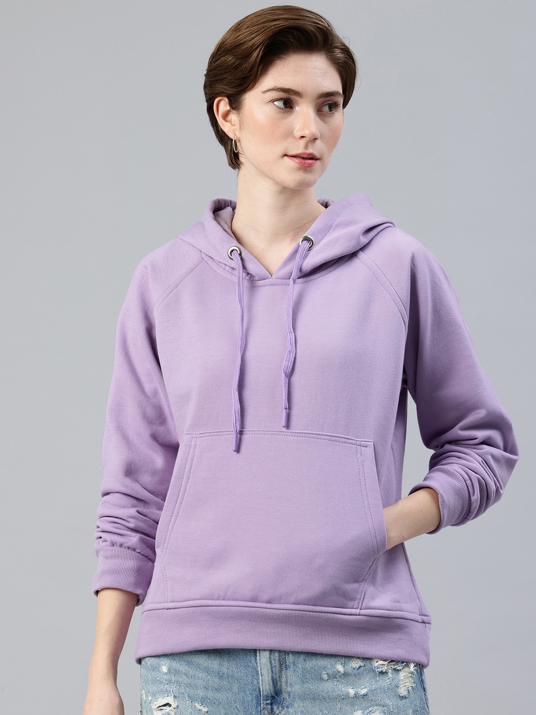 

ADBUCKS Solid Hooded Sweatshirt, Lavender