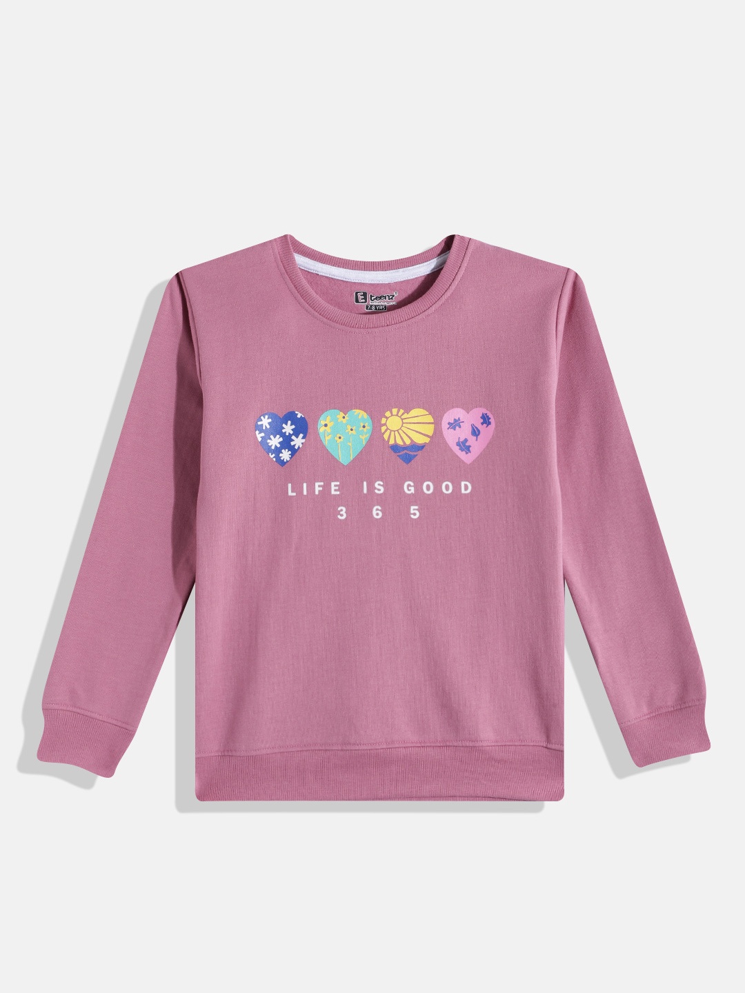 

Eteenz Girls Printed Sweatshirts, Pink