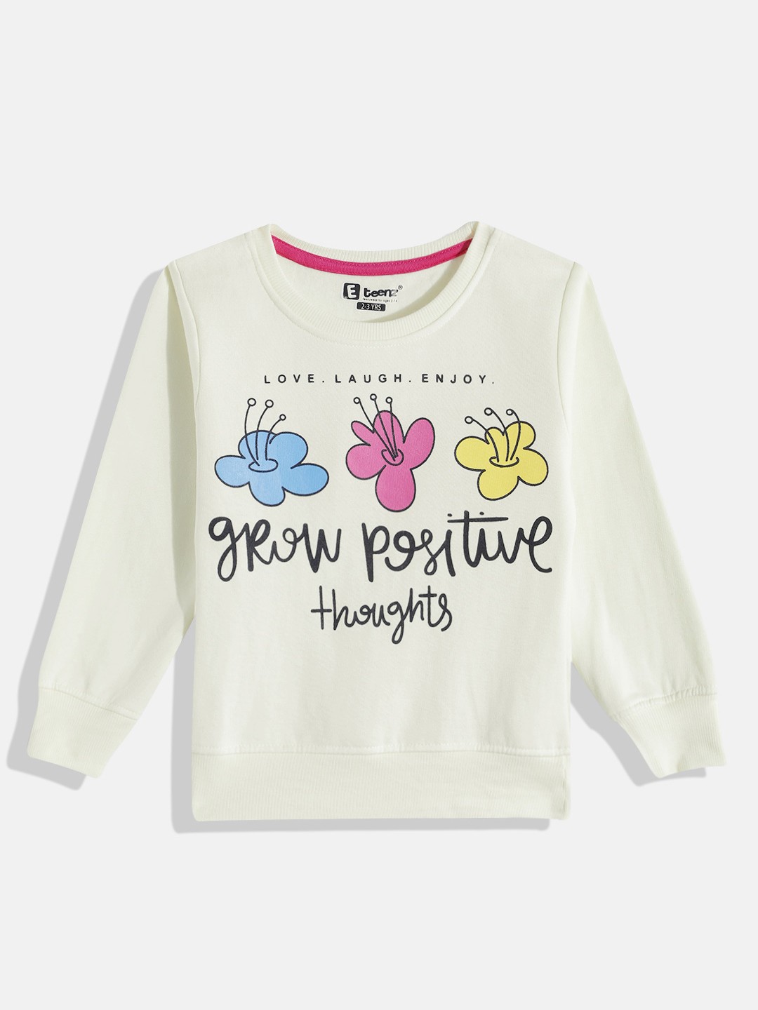 

Eteenz Girls Printed Sweatshirt, Cream