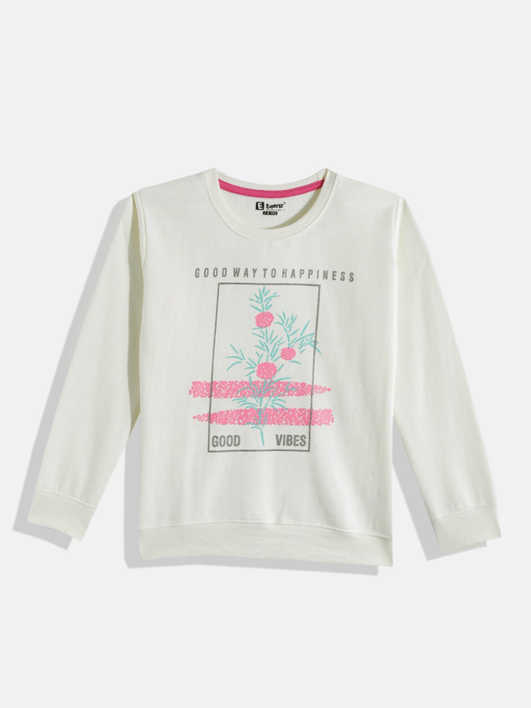 

Eteenz Girls Printed Sweatshirt, Cream