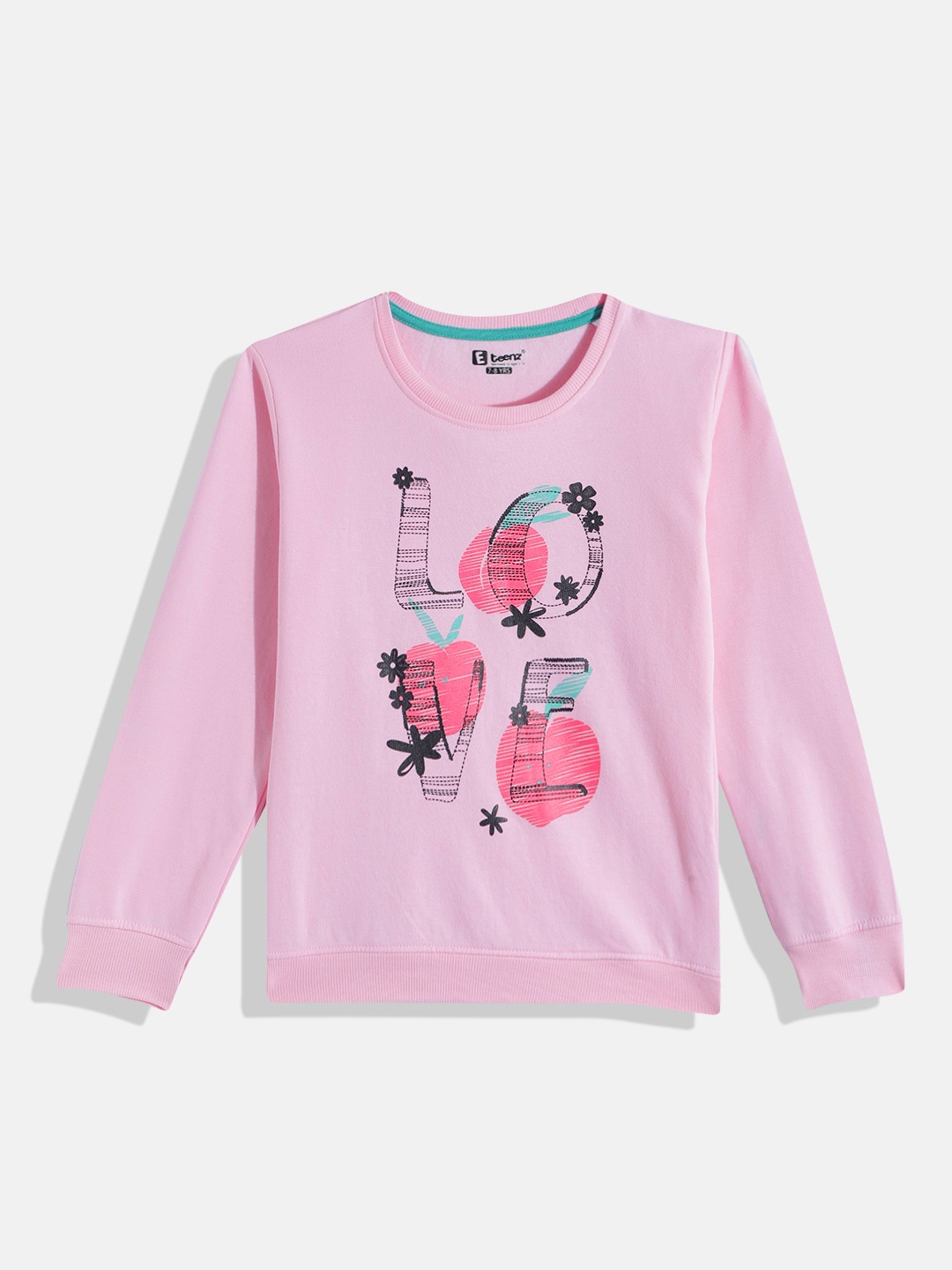 

Eteenz Girls Printed Sweatshirt, Pink