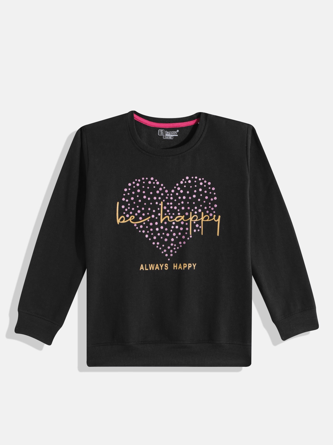 

Eteenz Girls Printed Sweatshirt, Black
