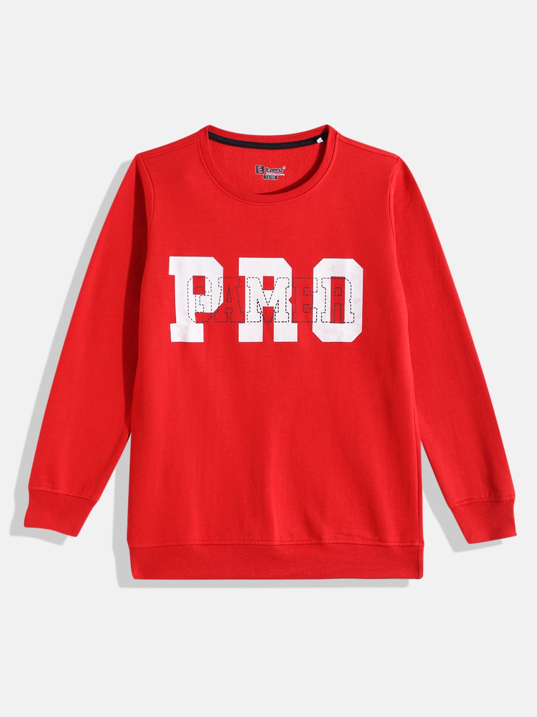 

Eteenz Boys Typography Printed Sweatshirt, Red