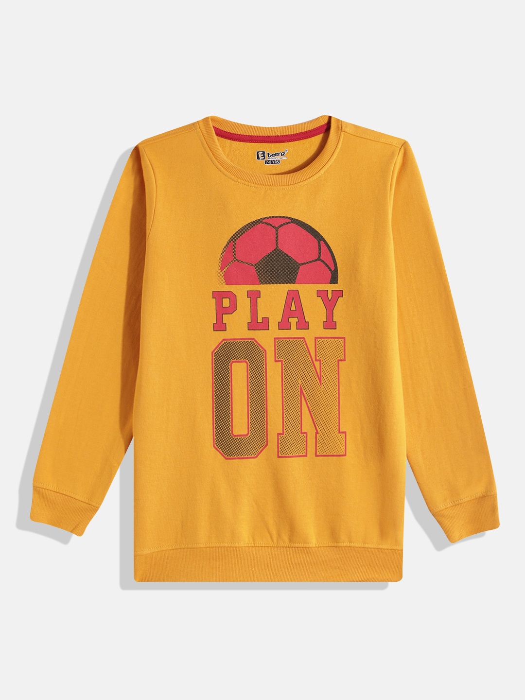 

Eteenz Boys Typography Printed Sweatshirt, Yellow