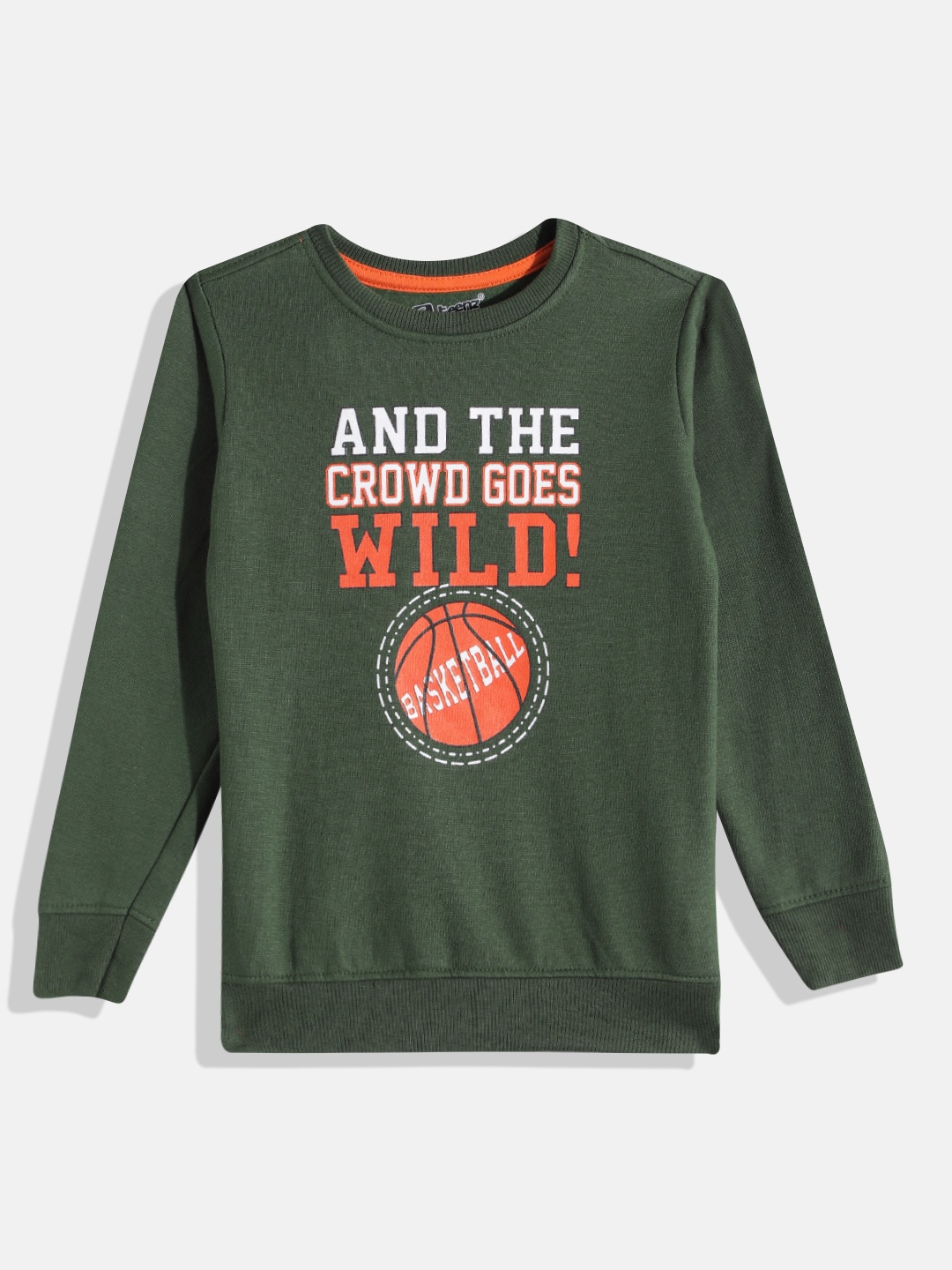 

Eteenz Boys Typography Printed Sweatshirt, Olive