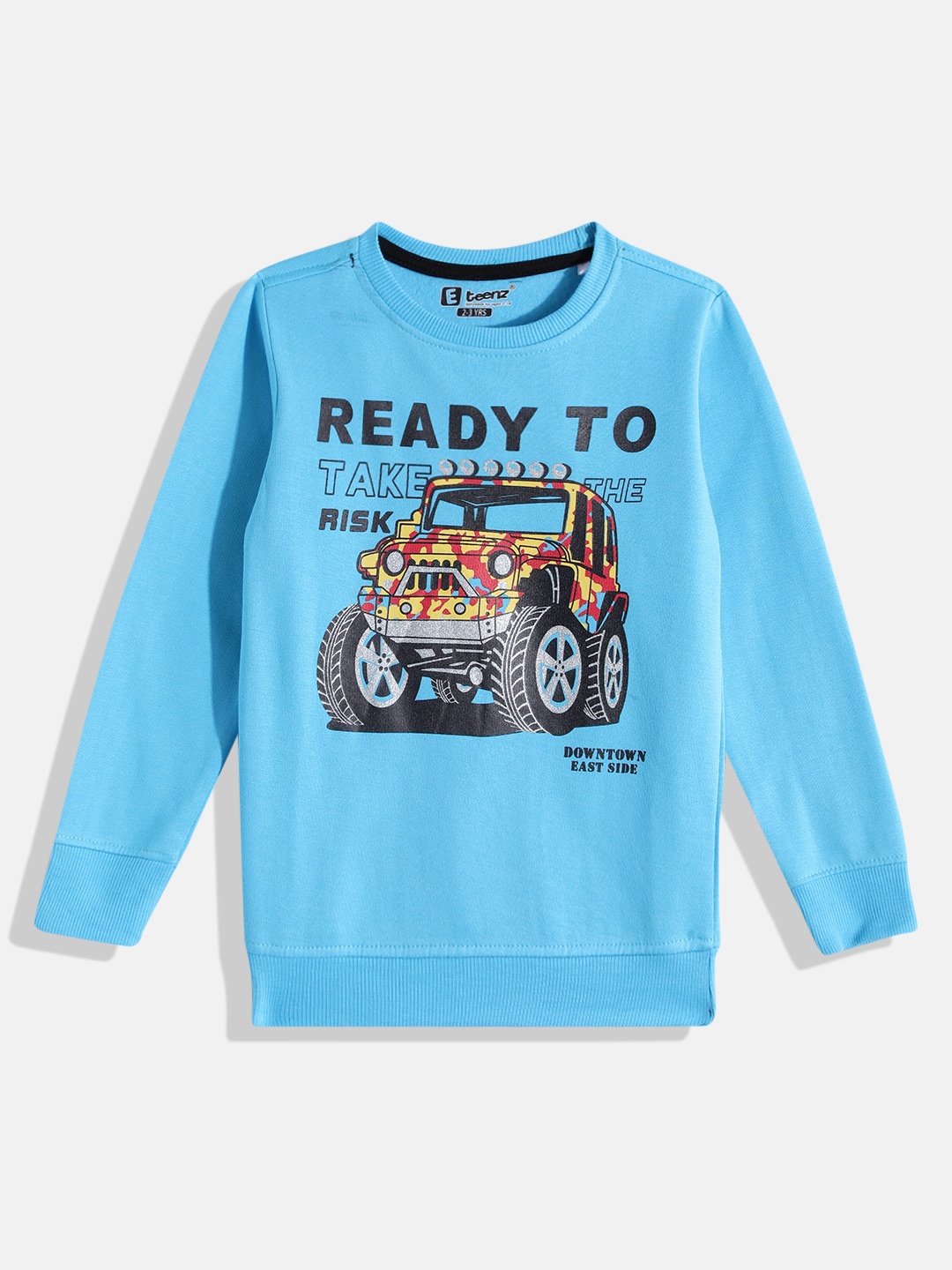 Eteenz Boys Graphic Printed Sweatshirt, Blue