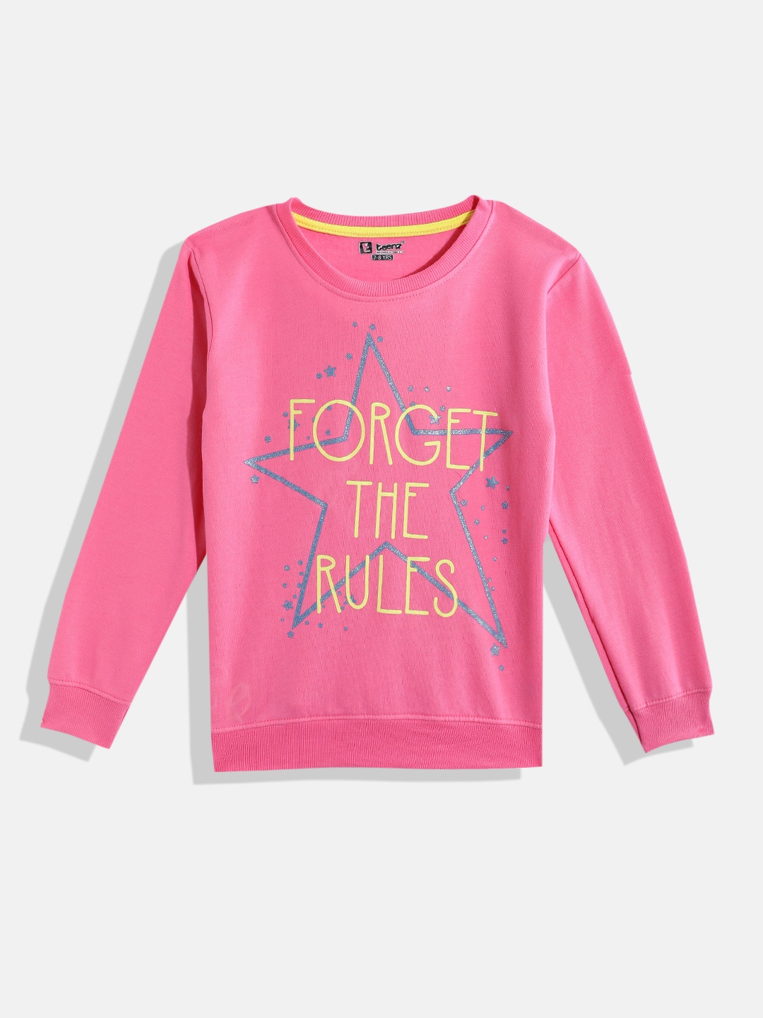 

Eteenz Girls Typography Printed Sweatshirt, Pink