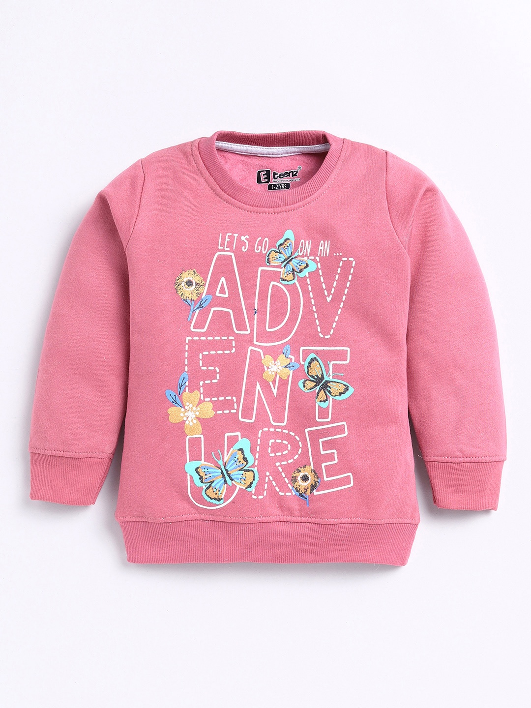 

Eteenz Girls Printed Sweatshirt, Pink