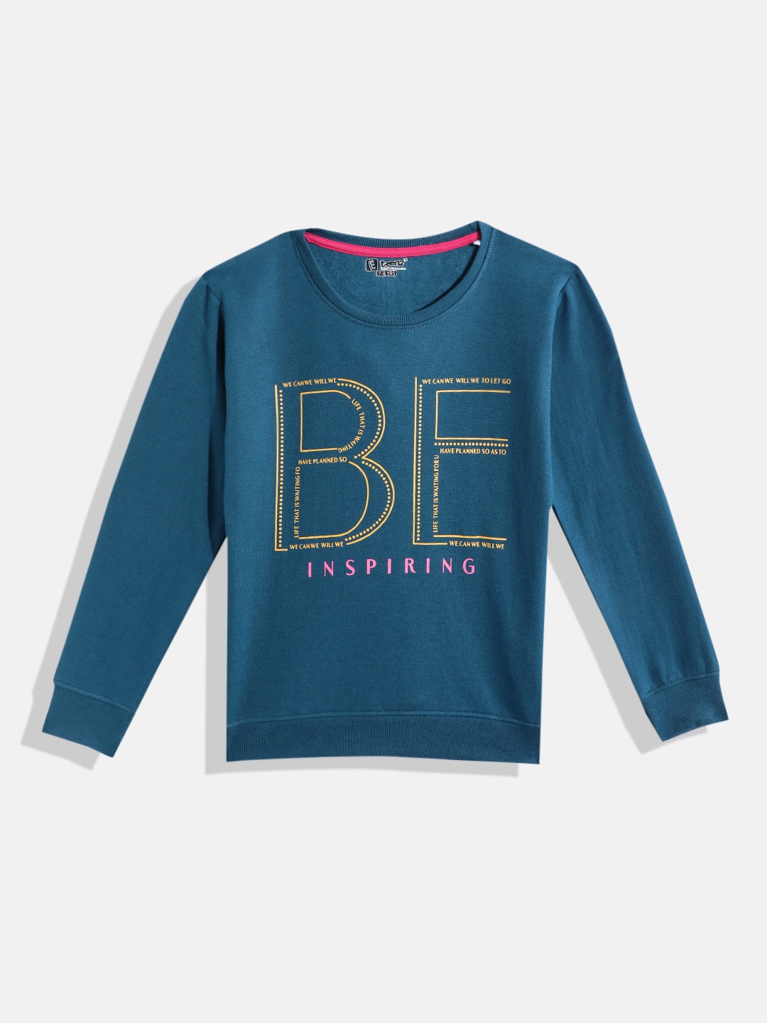 

Eteenz Girls Typography Printed Sweatshirt, Teal