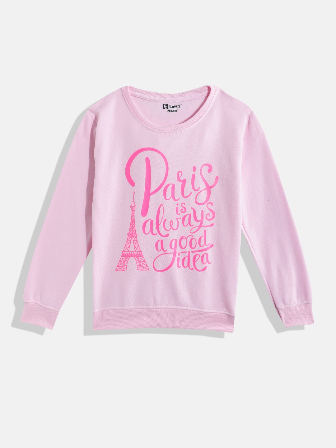 

Eteenz Girls Typography Printed Sweatshirt, Pink