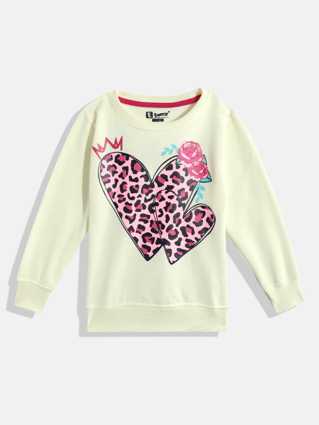 

Eteenz Girls Graphic Printed Sweatshirt, Off white