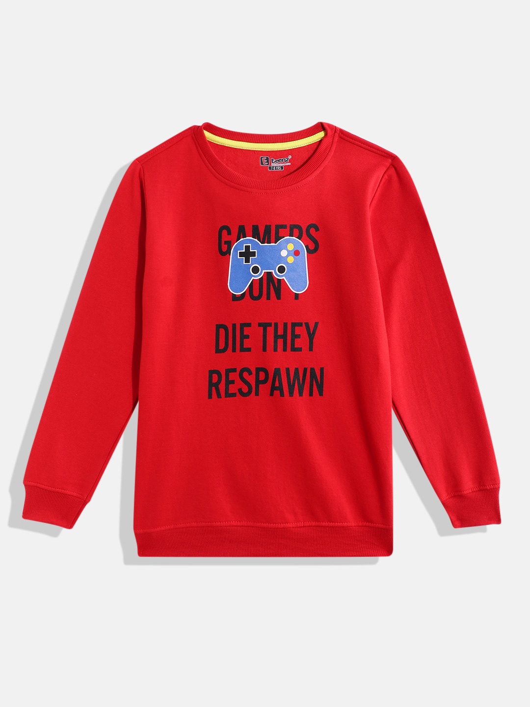 

Eteenz Boys Typography Printed Sweatshirt, Red