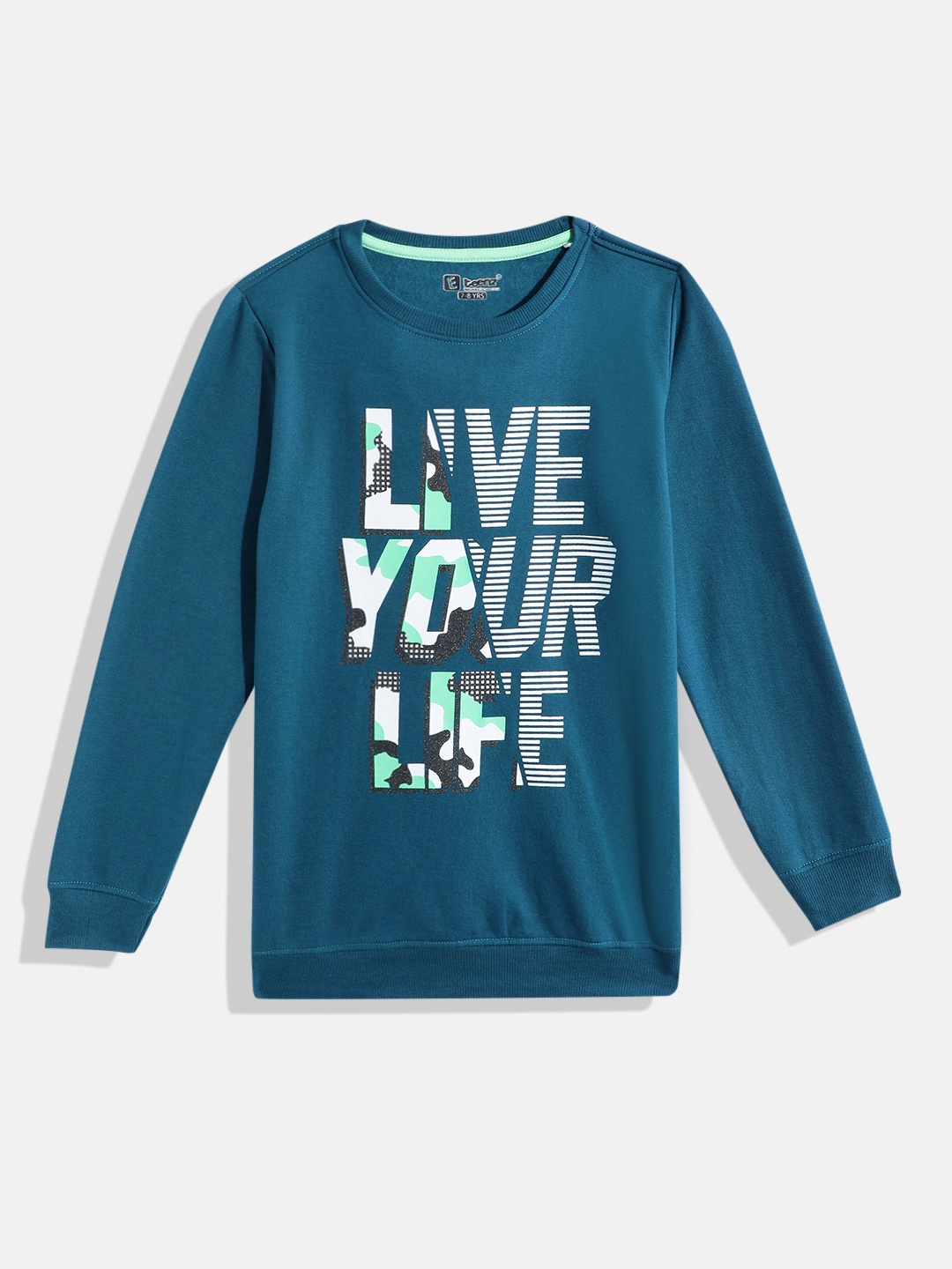 

Eteenz Boys Typography Printed Sweatshirt, Teal