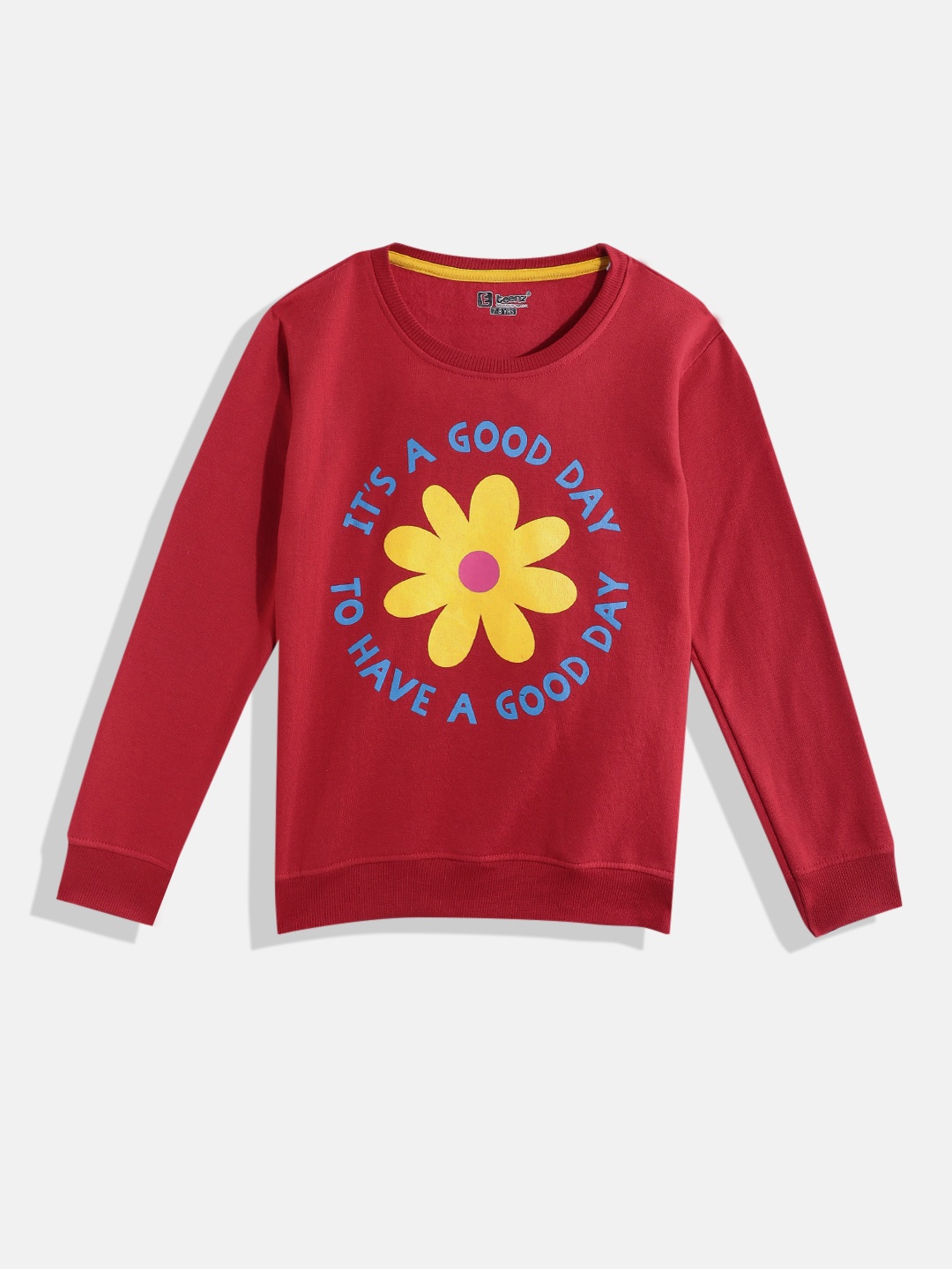 

Eteenz Girls Floral Printed Sweatshirt, Maroon