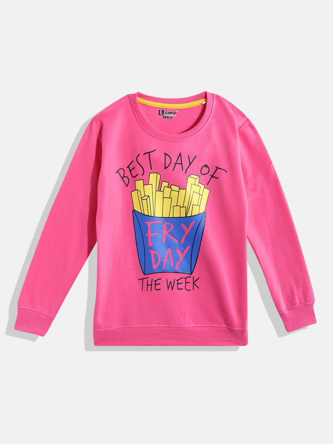 

Eteenz Girls Graphic Printed Sweatshirt, Pink