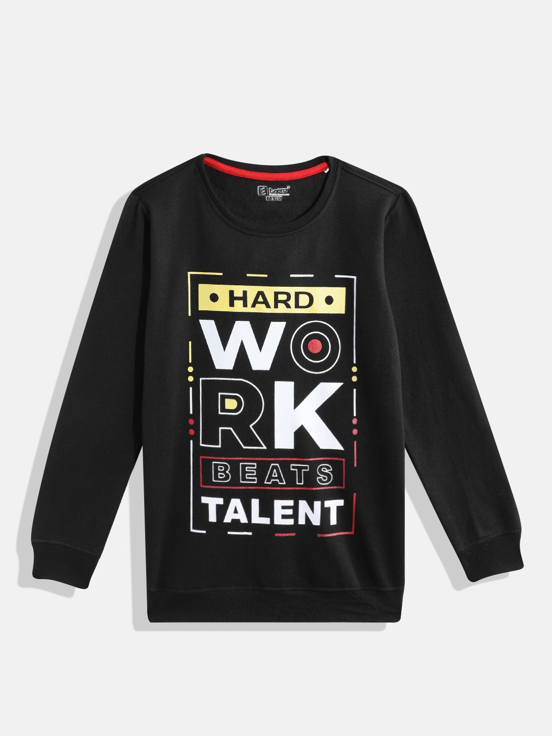 

Eteenz Boys Typography Printed Sweatshirt, Black
