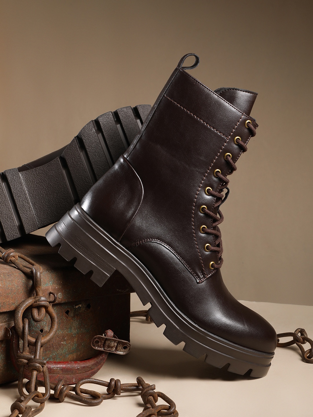 

Roadster Women Chunky Boots, Coffee brown