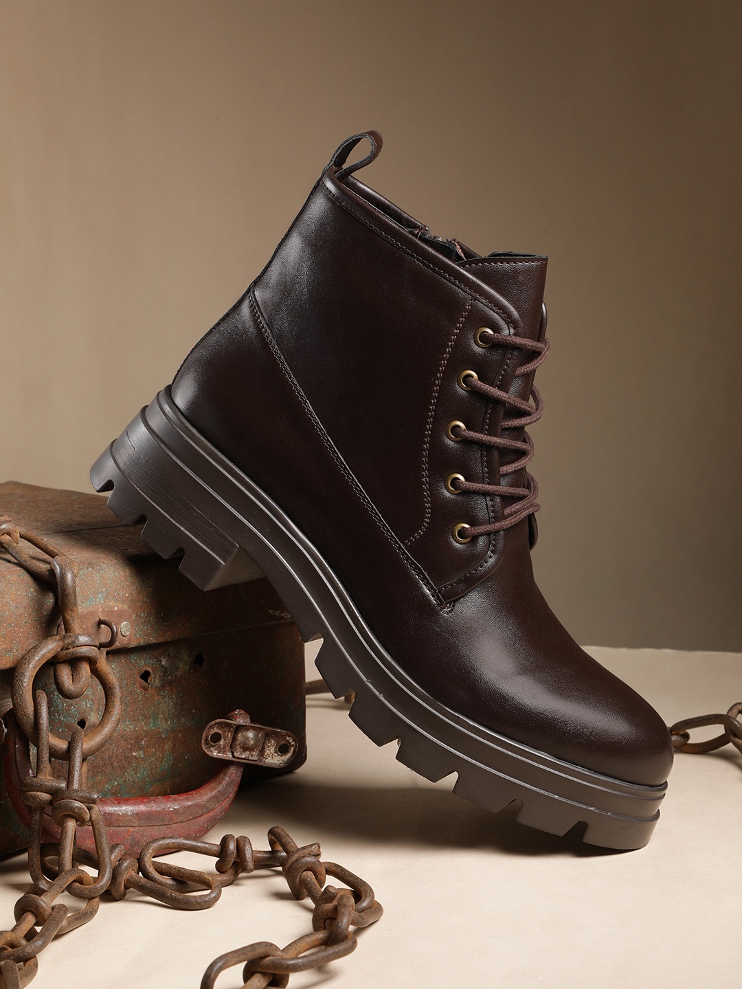 

Roadster Women High-Top Chunky Boots, Brown