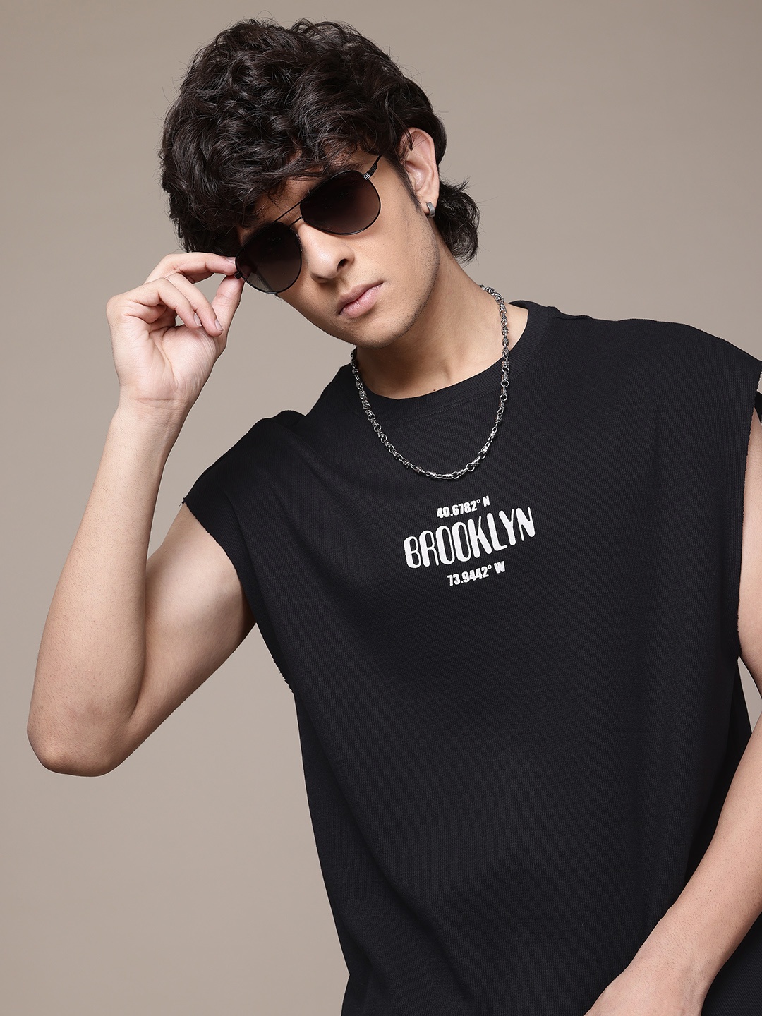 

The Roadster Lifestyle Co. Typography Pure Cotton Relaxed T-shirt, Black