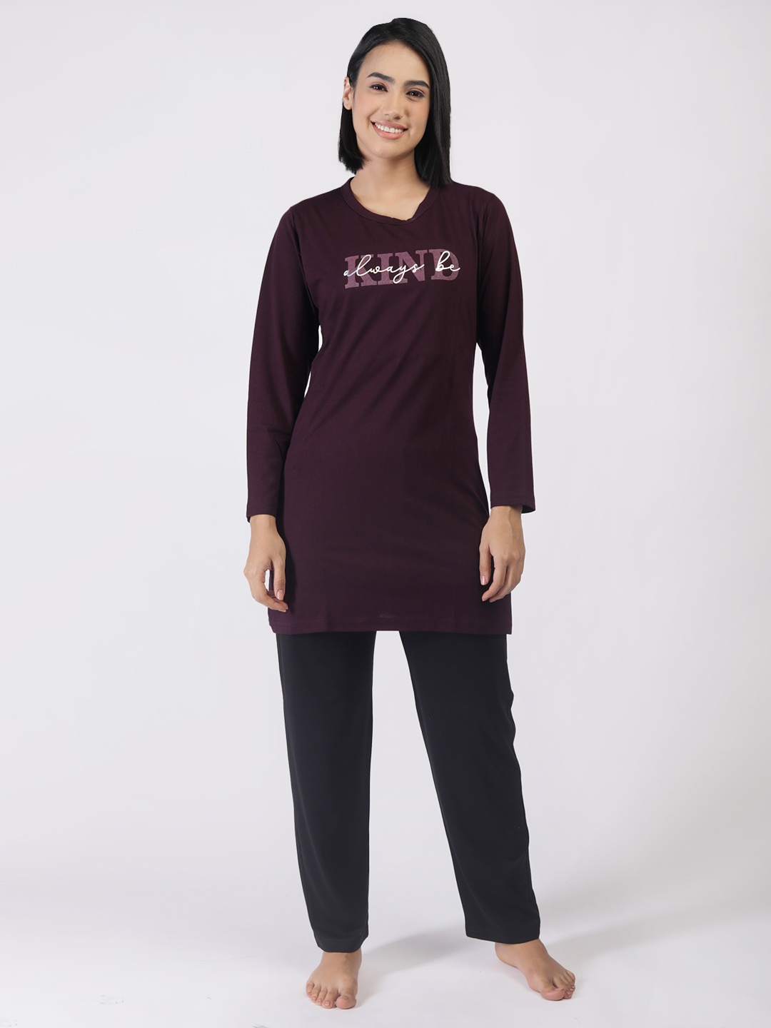 

Duchess Women Printed Night suit, Purple