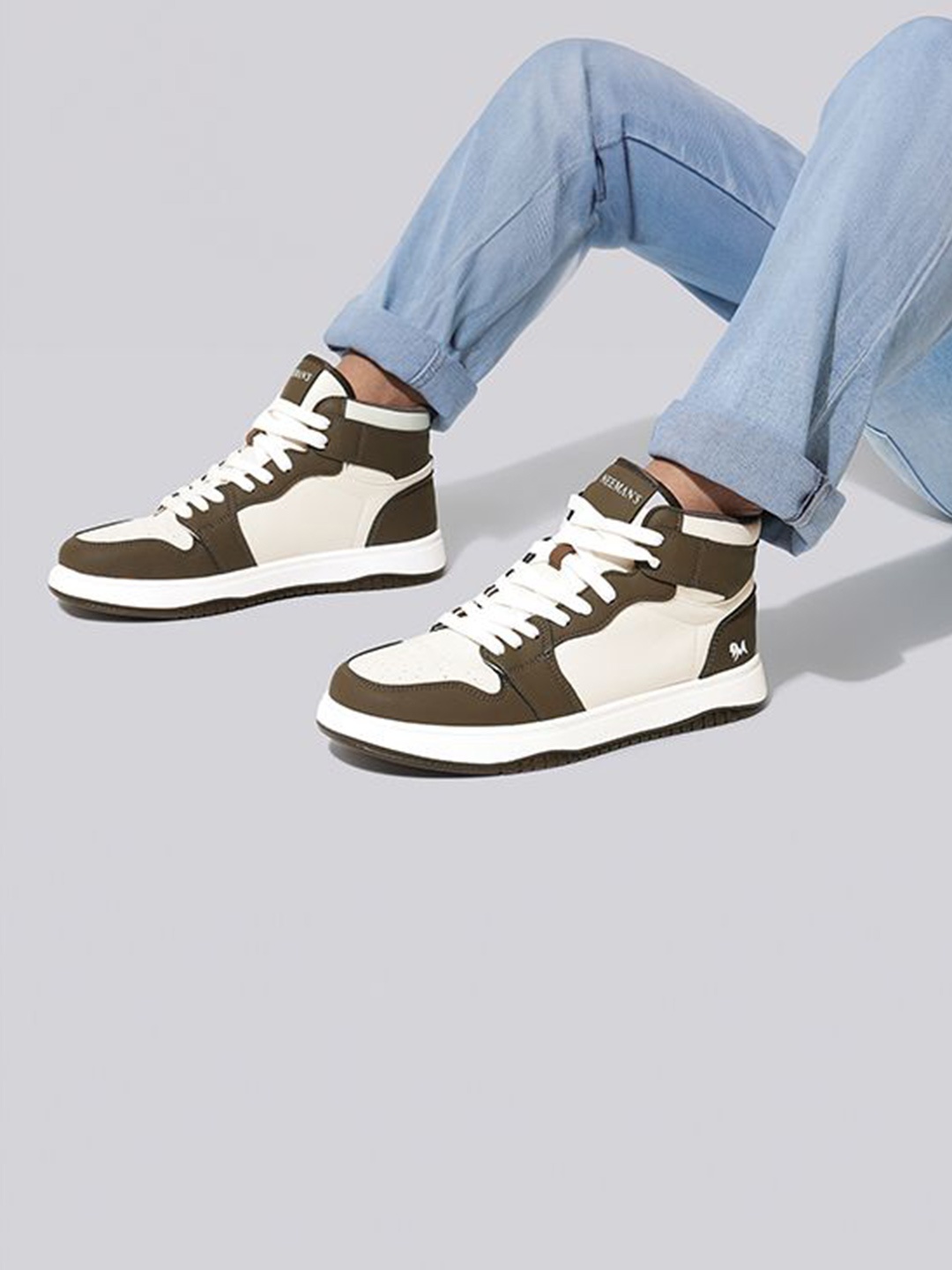 

NEEMANS Men PU High-Top Sneakers, Brown