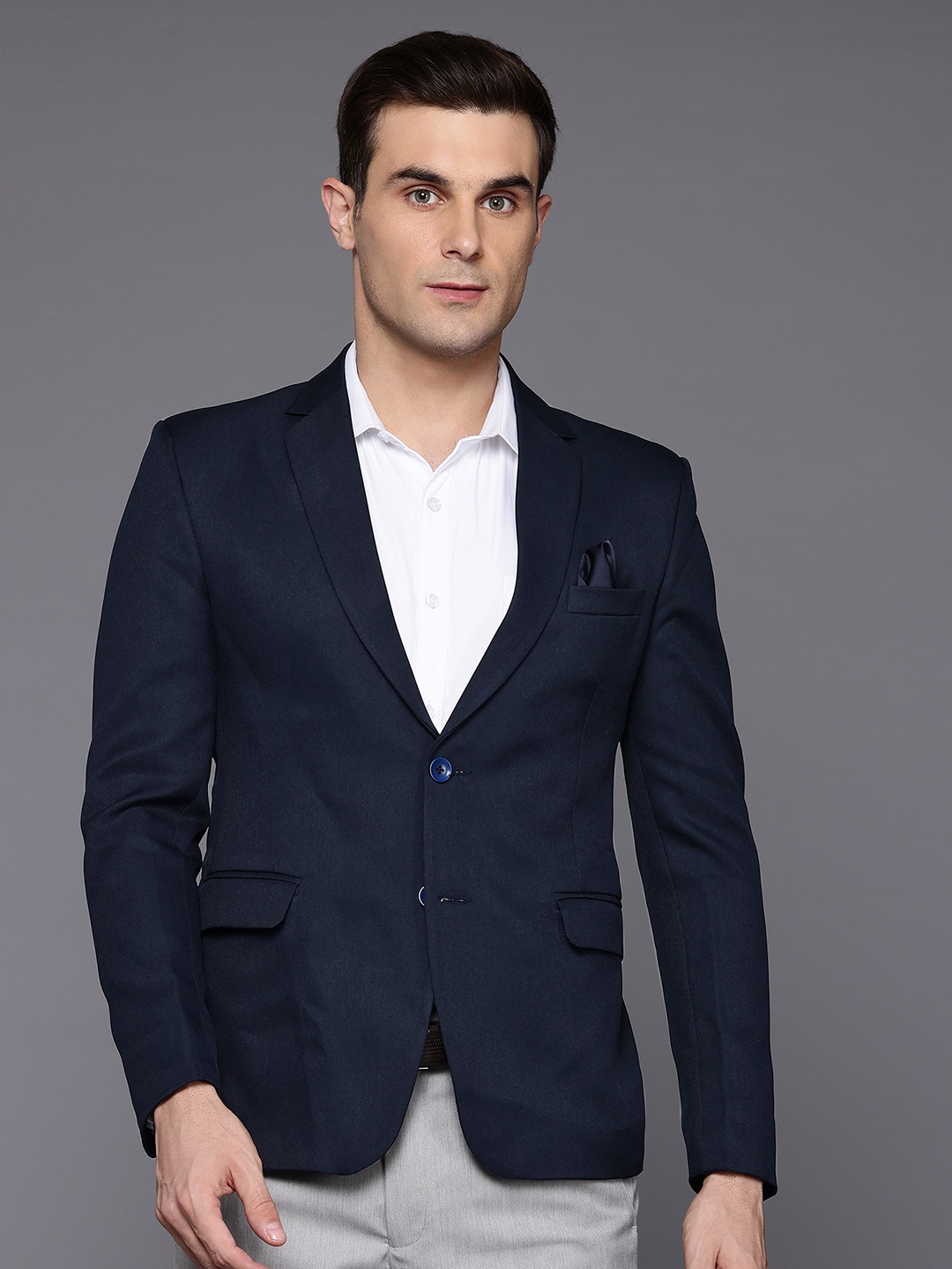 

ESSAS club Single-Breasted Slim Fit Formal Blazer, Navy blue