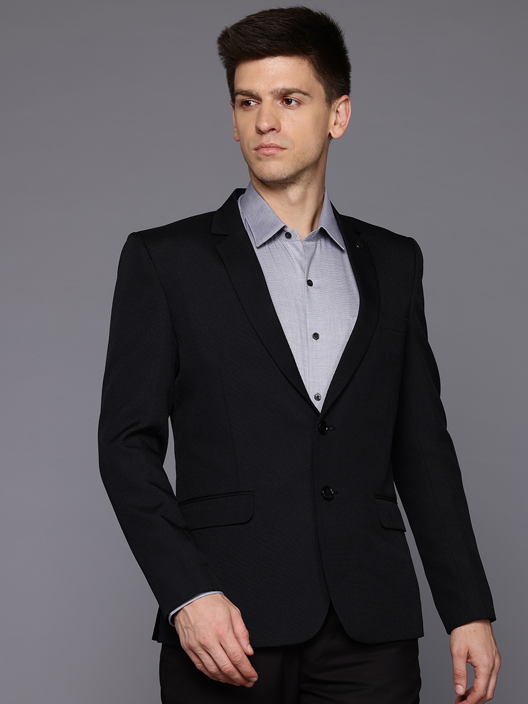 

ESSAS club Single-Breasted Slim Fit Formal Blazer, Black